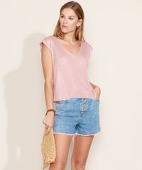 Short-Jeans-Feminino-Hot-Pant-Cintura-Alta-Marmorizado-com-Botoes-e-Barra-Desfiada-Azul-Claro-9971590-Azul_Claro_6