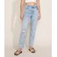 Calca-Jeans-Feminina-Mom-Cintura-Alta-Marmorizada-Destroyed-Azul-Claro-9971892-Azul_Claro_1