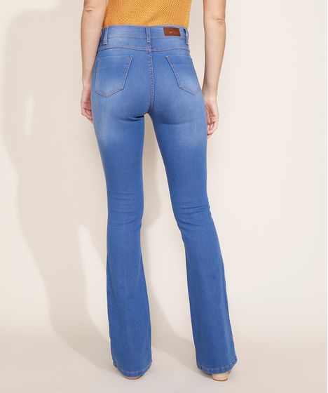 calça jeans feminina sawary boot cut cintura alta