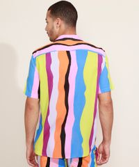 Camisa-Masculina-Feline-Dots-Listras-Manga-Curta-com-Bolso-Multicor-9970231-Multicor_2