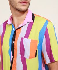 Camisa-Masculina-Feline-Dots-Listras-Manga-Curta-com-Bolso-Multicor-9970231-Multicor_4