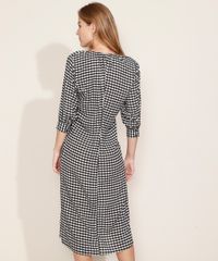 Vestido-Feminino-Midi-Estampado-Xadrez-Vichy-com-Botoes-e-Fenda-Manga-Bufante-Preto-9972165-Preto_2
