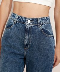 Calca-Jeans-Feminina-Wide-Reta-Cintura-Alta-Marmorizada-com-Barra-Desfeita-Azul-Medio-9971893-Azul_Medio_4