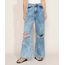 Calca-Jeans-Feminina-Wide-Pantalona-Cintura-Super-Alta-Marmorizada-Destroyed-Azul-Medio-9979014-Azul_Medio_1
