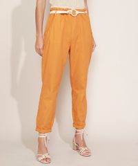 Calca-Feminina-Clochard-Cintura-Alta-com-Cinto-Cordao-Mostarda-9971161-Mostarda_1
