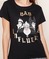 Pijama-Feminino-Vilas-Disney-Metalizado-com-Listras-Manga-Curta-Preto-9966064-Preto_4