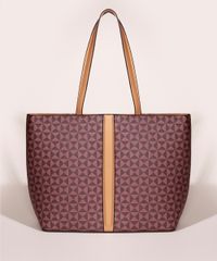 Bolsa-Feminina-Shopper-Grande-Estampada-Geometrica-Marrom-9915805-Marrom_1