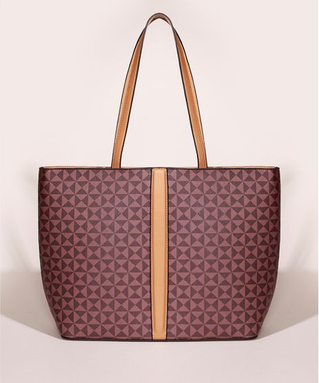 Bolsa-Feminina-Shopper-Grande-Estampada-Geometrica-Marrom-9915805-Marrom_1