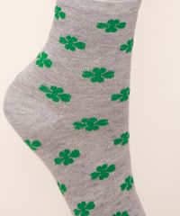 Meia-Feminina-Cano-Alto-Estampada-Trevo-de-Quatro-Folhas-Cinza-Mescla-9972130-Cinza_Mescla_4
