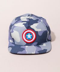 Bone-Infantil-Capitao-America-Estampado-Camuflado-Aba-Reta-Azul-9975351-Azul_1