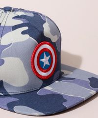 Bone-Infantil-Capitao-America-Estampado-Camuflado-Aba-Reta-Azul-9975351-Azul_2