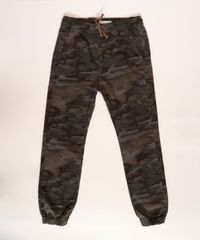 Calca-Juvenil-de-Sarja-Jogger-Estampada-Camuflada-com-Bolsos-Verde-Militar-9964999-Verde_Militar_1