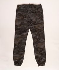 Calca-Juvenil-de-Sarja-Jogger-Estampada-Camuflada-com-Bolsos-Verde-Militar-9964999-Verde_Militar_2