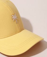 Bone-Feminino-Bordado-de-Coqueiro-Aba-Curva-Amarelo-9968582-Amarelo_2