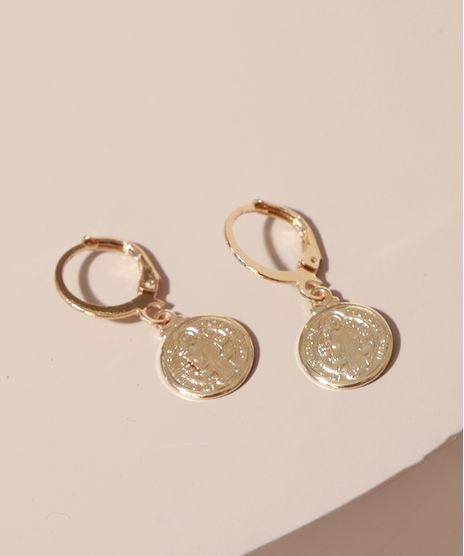 Brinco-Feminino-Argola-com-Medalha-Dourado-9975309-Dourado_1