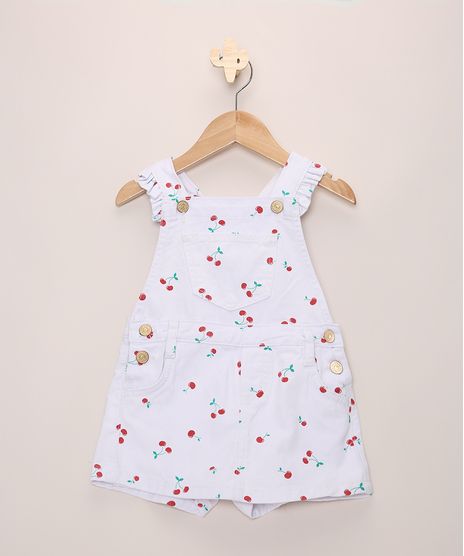Jardineira-de-Sarja-Infantil-Estampada-de-Cerejas-com-Babado-e-Bolso-Branca-9965549-Branco_1