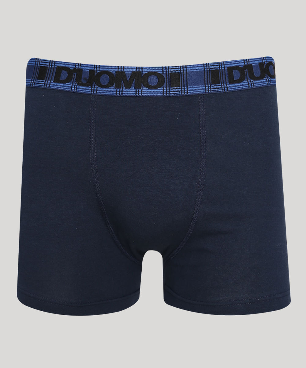 Cueca Masculina Duomo Boxer de Algodão Azul Marinho