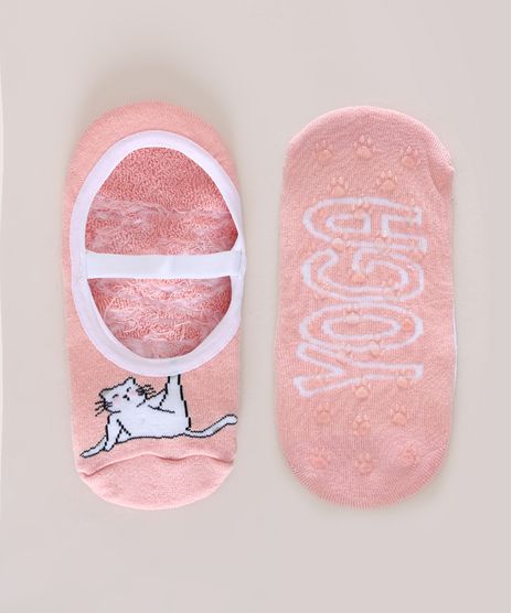 Meia-Feminina-Sapatilha-Gatinho-com-Antiderrapante-Rosa-9970905-Rosa_1