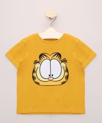 Camiseta-Infantil-Garfield-Manga-Curta-Amarela-9971553-Amarelo_1