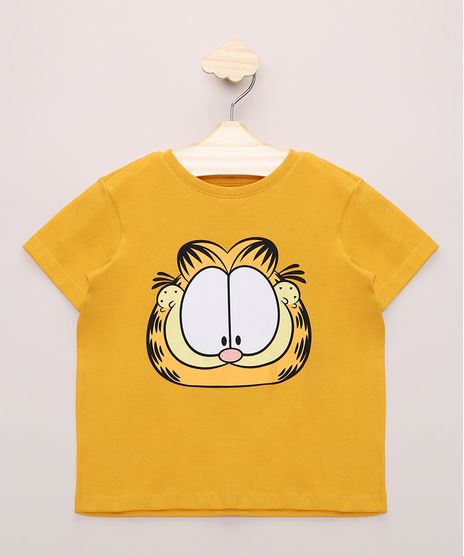 Camiseta-Infantil-Garfield-Manga-Curta-Amarela-9971553-Amarelo_1