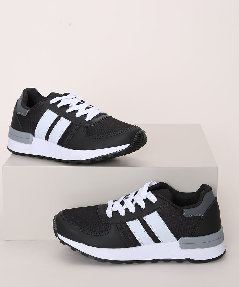 tenis de listra preta
