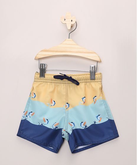Bermuda-Surf-Infantil-Estampada-Tubaroes-Multicor-9963188-Multicor_1