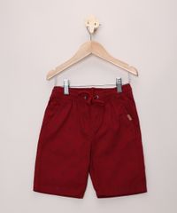Bermuda-de-Sarja-Infantil-Estampada-Geometrica-com-Bolsos-e-Cordao-Vinho-9970930-Vinho_1