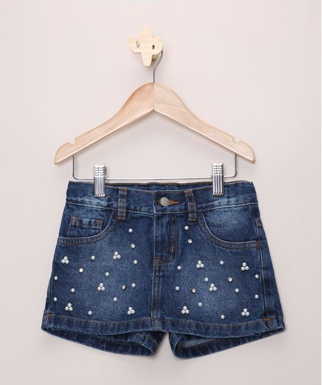 Short-Saia-Jeans-Infantil-com-Perolas-e-Strass-com-Bolsos-Azul-Medio-9966237-Azul_Medio_1