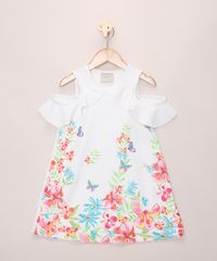 Vestido-Infantil-Curto-Texturizado-Estampado-de-Flores-com-Babado-Sem-Manga-Off-White-9966499-Off_White_1