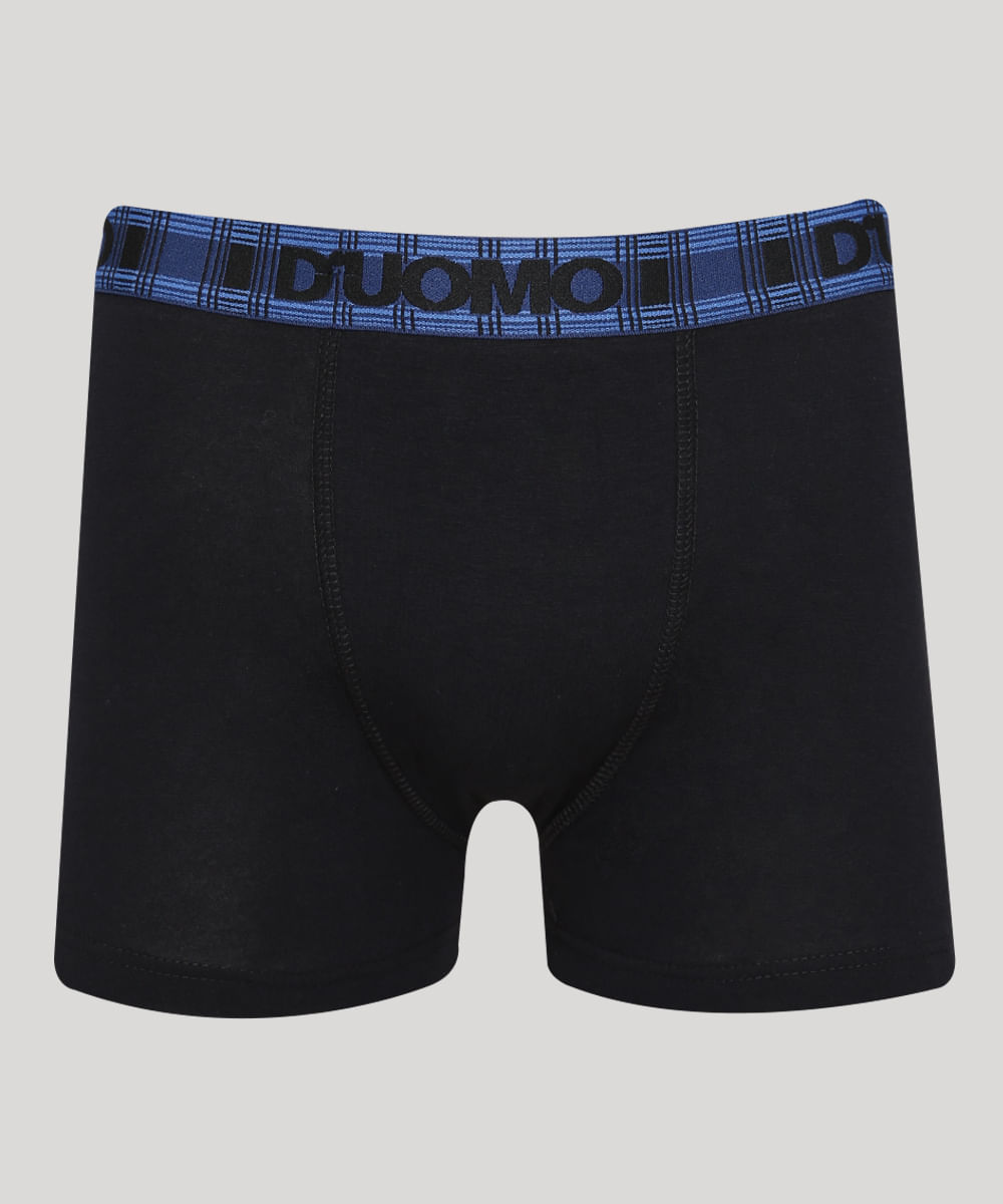 Cueca Masculina Duomo Boxer de Algodão Preta