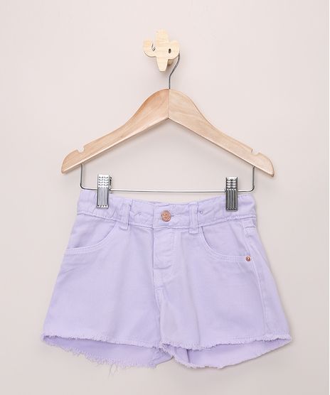 Short-de-Sarja-Infantil-com-Barra-Desfiada-e-Bolsos-Lilas-9967111-Lilas_1