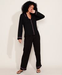 Calca-de-Pijama-Feminina-com-Vivo-Contrastante-e-Laco-Preta-9970115-Preto_5