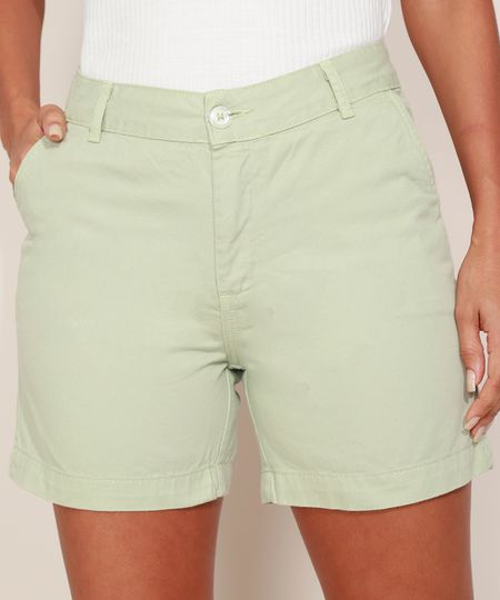 Short-de-Sarja-Feminino-Midi-Alfaiatado-Cintura-Alta-com-Bolsos-Verde-Claro-9967134-Verde_Claro_1 Short-de-Sarja-Feminino-Midi-Alfaiatado-Cintura-Alta-com-Bolsos-Verde-Claro-9967134-Verde_Claro_1