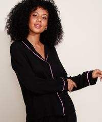 Camisa-de-Pijama-Feminina-com-Vivo-Contrastante-Manga-Longa-Preta-9970117-Preto_4