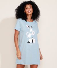 Camisola-Feminina-Bichos-Yoga-Manga-Curta-Azul-Claro-9966062-Azul_Claro_5
