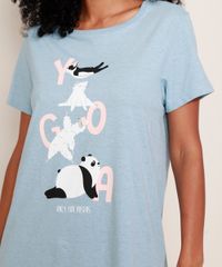 Camisola-Feminina-Bichos-Yoga-Manga-Curta-Azul-Claro-9966062-Azul_Claro_6