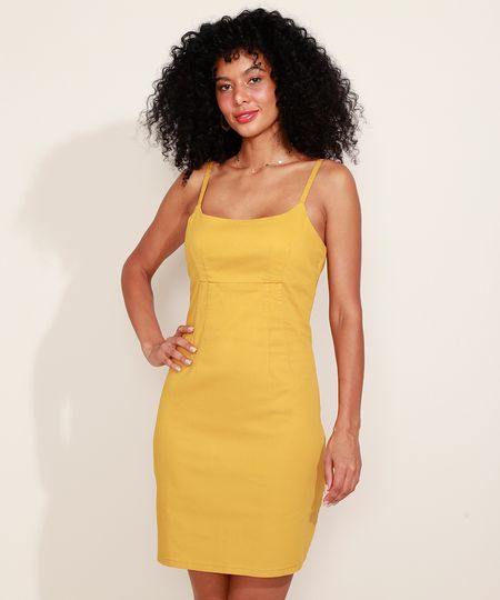 Vestido-de-Sarja-Feminino-Curto-Alca-Fina-Amarelo-9967284-Amarelo_1