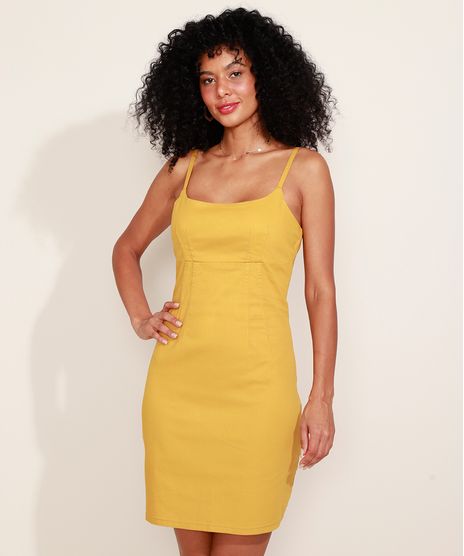 Vestido-de-Sarja-Feminino-Curto-Alca-Fina-Amarelo-9967284-Amarelo_1