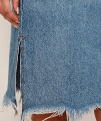 Saia-Jeans-Feminina-Midi-Marmorizada-Destroyed-com-Fendas-Azul-Medio-9975151-Azul_Medio_4
