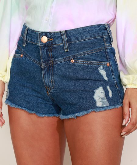 Short-Jeans-Feminino-Reto-Cintura-Alta-Lateral-Curta-Destroyed-Azul-Escuro-9975158-Azul_Escuro_1 Short-Jeans-Feminino-Reto-Cintura-Alta-Lateral-Curta-Destroyed-Azul-Escuro-9975158-Azul_Escuro_1