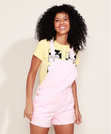 Jardineira-de-Sarja-Feminina-Relaxed-com-Bolsos-e-Barra-Desfiada-Rosa-Claro-9968462-Rosa_Claro_1