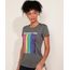 Blusa Esportiva Feminina Decote Redondo Cinza frente