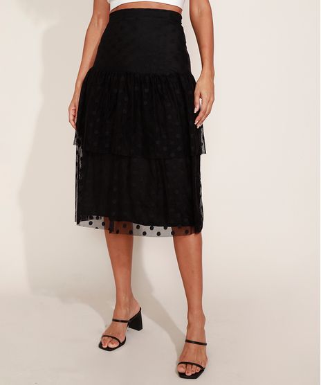 Saia-de-Tule-Feminina-Midi-Poa-em-Camadas-com-Babado-Preta-9973119-Preto_1