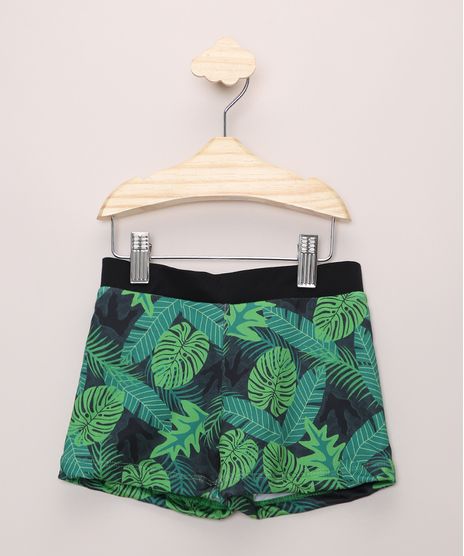 Sunga-Infantil-Short-Estampada-Folhagem-Jurassic-Park-com-Protecao-UV50--Verde-Escuro-9966203-Verde_Escuro_1
