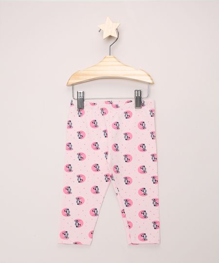 Calça Legging Infantil Minnie Rosa Claro - 0-3 Menor preço em Calça Legging Infantil Minnie Rosa Claro - 0-3