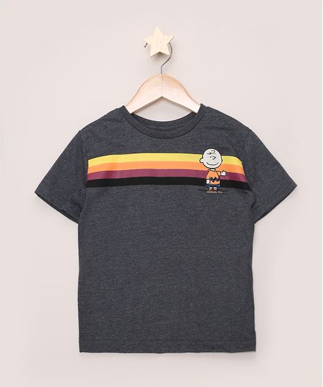 Camiseta-Infantil-Charlie-Brow-Manga-Curta-Cinza-Mescla-Escuro-9970465-Cinza_Mescla_Escuro_1