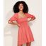 Vestido-Feminino-Curto-com-Linho-e-Lastex-Manga-Bufante-Coral-9974782-Coral_1