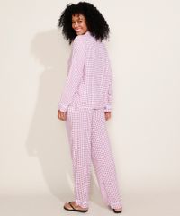 Pijama-Feminino-Camisa-Estampado-Xadrez-Vichy-com-Vivo-Contrastante-Manga-Longa-Rosa-Escuro-9966953-Rosa_Escuro_2