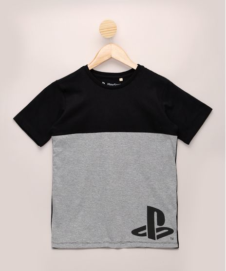 Camiseta-Juvenil-PlayStation-Manga-Curta-Preta-9970814-Preto_1
