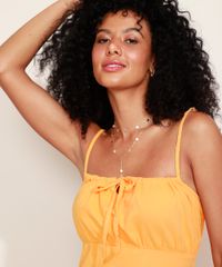 Vestido-de-Sarja-Feminino-Curto-com-Laco-e-Lastex-Alca-Fina-Laranja-Claro-9971578-Laranja_Claro_4 Vestido-de-Sarja-Feminino-Curto-com-Laco-e-Lastex-Alca-Fina-Laranja-Claro-9971578-Laranja_Claro_4